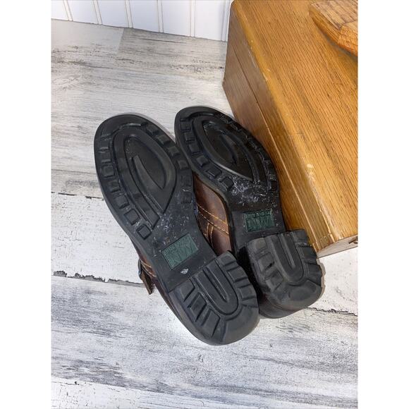 Nine West Chunky Leather Shoes 2” Heels‎ Buckle Brown Leather - Picture 4 of 6